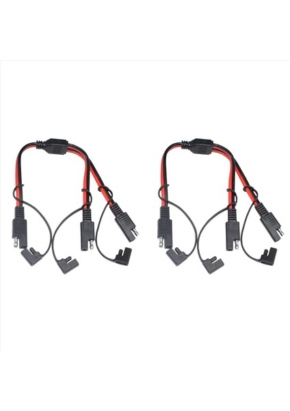 2x Sae Splitter Adaptörü 14AWG Sae Dc Güç Otomotiv Konnektör Kablosu Y Ayırıcı 1 Ila 2 Sae Uzatma Kablosu Kapak (Yurt Dışından)