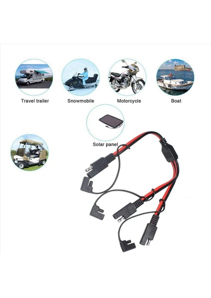 2x Sae Splitter Adaptörü 14AWG Sae Dc Güç Otomotiv Konnektör Kablosu Y Ayırıcı 1 Ila 2 Sae Uzatma Kablosu Kapak (Yurt Dışından) fiyatları