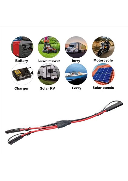 2x Sae Splitter Adaptörü 14AWG Sae Dc Güç Otomotiv Konnektör Kablosu Y Ayırıcı 1 Ila 2 Sae Uzatma Kablosu Kapak (Yurt Dışından) modelleri