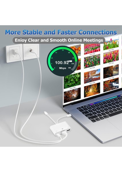 Şarj Bağlantı Noktası ve USB Bağlantı Noktası Tak ve Oynatma ile RJ45 Ethernet Adaptörü Ağ Adaptörü 100MBPS Ethernet Network (Yurt Dışından) fiyatları