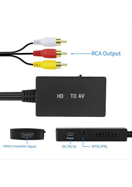 Dönüştürücü HDMI ile Uyumlu Av Dönüştürücü HDMI ile Uyumlu Video Ses Adaptörü Pal/ntsc Uyumlu (Yurt Dışından) indirimleri
