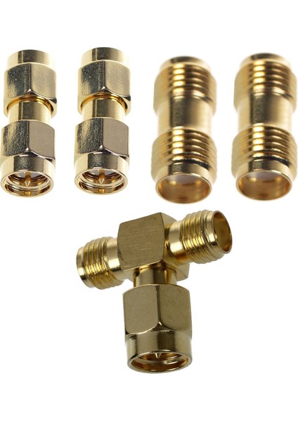 1x Sma Erkek Ila Iki Sma Kadın Üçlü T Rf Adaptör ve 2 Adet Sma Erkek Ila Sma Erkek Fişi+ 2 Ad (Yurt Dışından)