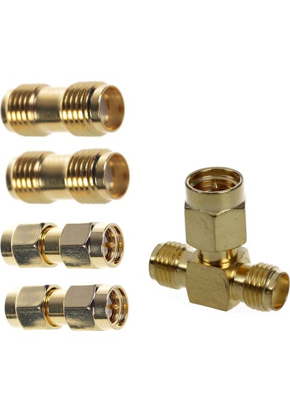 1x Sma Erkek Ila Iki Sma Kadın Üçlü T Rf Adaptör ve 2 Adet Sma Erkek Ila Sma Erkek Fişi+ 2 Ad (Yurt Dışından) fırsatları