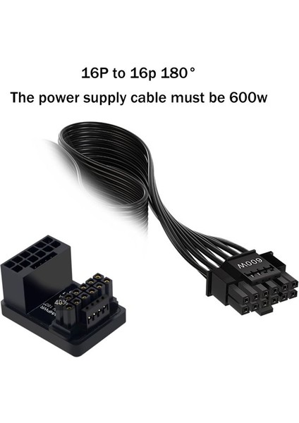 Pcıe5 0 Grafik Kartı Atx3 0 Güç Kaynağı 12VHPWR 16 Ila 16P 600W Erkek Ila Kadın 180 Derece Adaptör Konnektörü Siyah (Yurt Dışından) modelleri