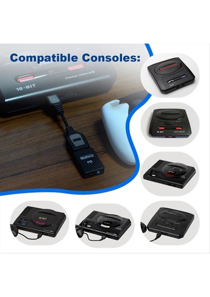Sega Genesis/oyun Konsolları Için Md1 Md2 Mega/drive/için Kablosuz Denetleyici Adaptörü (Yurt Dışından) indirimleri