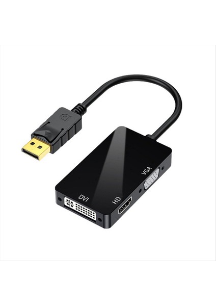 Dp&#39 Den HDMI VGA DVI 3&#39 Ü 1 Arada Adaptör Kablosu Bir-Üç Video Dönüştürücü MacBook Pro Air A Için Uygun 1080P&#39 Yi (Yurt Dışından)