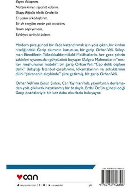 Bütün Şiirleri Orhan Veli Ciltsiz 208 Sayfa Türkçe Edebiyat Kitabı fiyatları