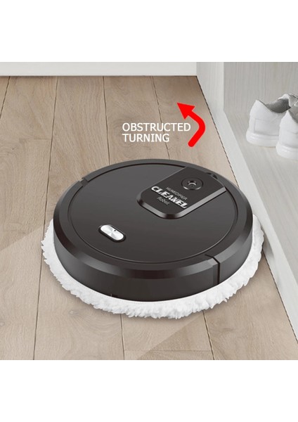 Tam Otomatik Süpürme Robot Akıllı Emprenye Temizleme Robotu USB Şarj Kuru ve Islak Sprey Paspas Dezenfekte Siyah (Yurt Dışından) modelleri
