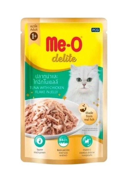 Meo Delite Tavuklu ve Ton Balıklı Pouch Yetişkin Konserve Kedi Maması 70 gr