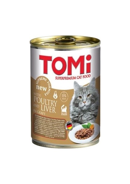 Kanatlı Eti ve Ciğerli Yetişkin Konserve Kedi Maması 400 gr
