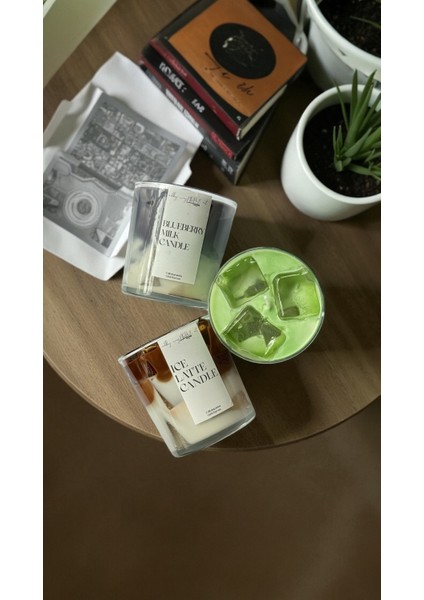 Lce Matcha Latte Candle Dekoratif Mum 9x7 Soya Wax Mum Fresh Esanslı fırsatları