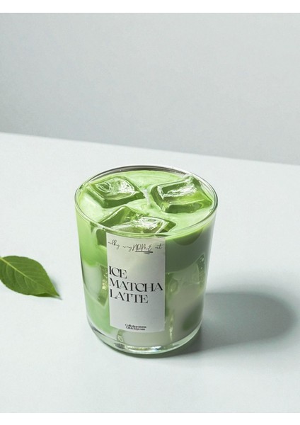 Lce Matcha Latte Candle Dekoratif Mum 9x7 Soya Wax Mum Fresh Esanslı