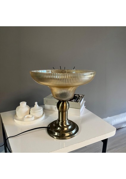 Stark Cam Bal Rengi Masa Lambası Dekoratif Masaüstü Aydınlatma Hol Abajur Yatak Odası Başucu Lamba fiyatları