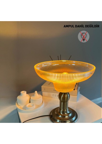 Stark Cam Bal Rengi Masa Lambası Dekoratif Masaüstü Aydınlatma Hol Abajur Yatak Odası Başucu Lamba modelleri