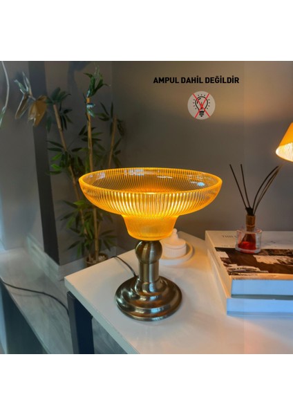 Stark Cam Bal Rengi Masa Lambası Dekoratif Masaüstü Aydınlatma Hol Abajur Yatak Odası Başucu Lamba fırsatları