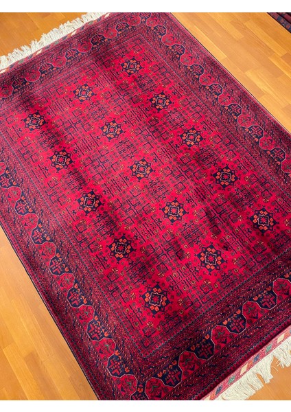 El Dokuma Afgan Halı Yıldız Desenli Ince Dokuma Bordo Renk 3 Metre Kare fiyatları