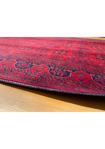 El Dokuma Afgan Halı Yıldız Desenli Ince Dokuma Bordo Renk 3 Metre Kare fırsatları