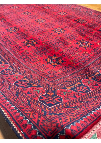 El Dokuma Afgan Halı Yıldız Desenli Ince Dokuma Bordo Renk 3 Metre Kare indirimleri