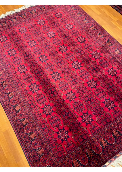 El Dokuma Afgan Halı Yıldız Desenli Ince Dokuma Bordo Renk 4 Metre Kare fiyatları