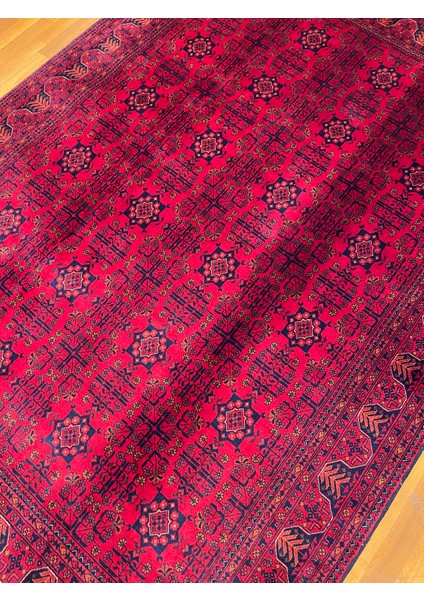 El Dokuma Afgan Halı Yıldız Desenli Ince Dokuma Bordo Renk 4 Metre Kare modelleri