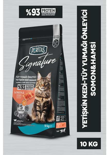 Signature Somonlu Yetişkin Kedi-Tüy Yum. Önl. 10 kg