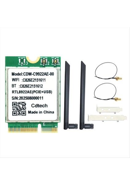 RTL8922AE Wifi7 Kart 6338 Mbps Tri-Band 2 4g/5g/6g Kablosuz Wifi Adaptörü Bluetooth5 4 M 2 WIN10/WIN11 + 8db Anten (Yurt Dışından)