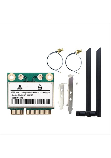 RTL8852BE 8dbı Antenli Wifi 6 Ağ Kartı Bt 5 2 Mini Pcı-E Dual Band 2 4g/5ghz 1800MBPS Adaptör Win 10/11 A (Yurt Dışından)