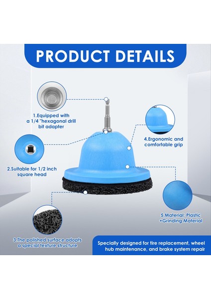 Tekerlek Göbeği Fırça Temizleme Rotor Otomatik Tekerlek Göbeği Öğütücü Pas Taşlama Temizleme Aracı Araba Kamyon Için Matkap Adaptörü ile (Yurt Dışından) fırsatları