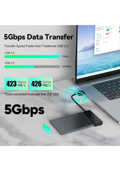 Sata&#39;dan USB Adaptörüne, USB 3.0 - Sata Iıı 2.5 Inç SSD Aktarım Dönüştürücü Kablosu, Harici Sabit Sürücü Okuyucu Uyumlu (Yurt Dışından) fiyatları