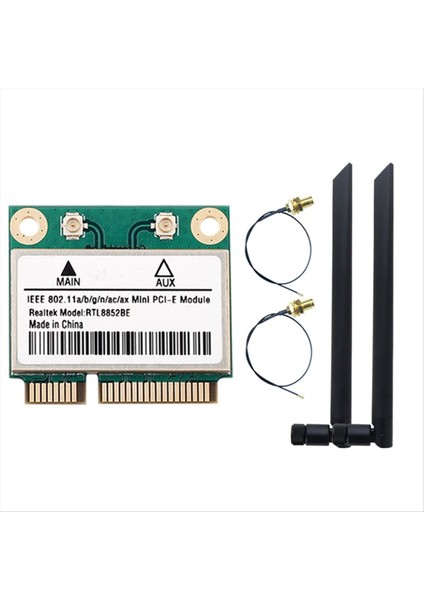 RTL8852BE 8dbı Antenli Wifi 6 Ağ Kartı AX1800 Bt 5 2 Mini Pcı-E Dual Band 2 4g/5ghz Adaptör Win 10/11 Için (Yurt Dışından)