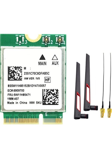 RTL8922AE Wifi7 Kart 2 4g/5g/6g 6338 Mbps Bluetooth5 4 M 2 Ngff Kablosuz Wifi Adaptör Kartı + 10DB Anten WIN10/WIN11 (Yurt Dışından)