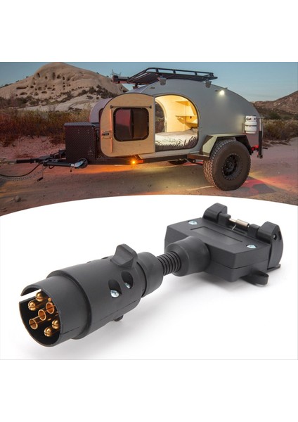 Su Geçirmez Römork Adaptörü 7 Pin Yuvarlak Erkek Fiş 7 Pinli Karavan Teknesi Için Düz Dişi Soket (Yurt Dışından) modelleri