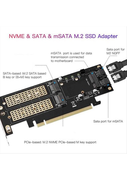 Ngff ve Msata SSD Adaptör Kartı, M.2 Nvme - Pcıe/ M.2 Sata SSD - Sata Iıı/ Msata - Sata Converter Express Kartı (Yurt Dışından) fırsatları