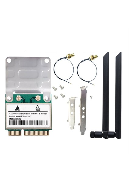 RTL8852BE 8dbı Antenli Wifi 6 Ağ Kartı Bt 5 2 Mini Pcı-E Dual Band 2 4g/5ghz 1800MBPS Adaptör Win 10 11 Için (Yurt Dışından)