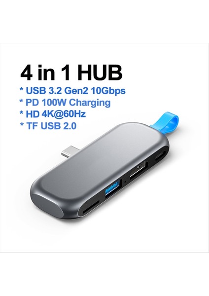 Ventions 4&#39 Ü 1 Arada Taşınabilir USB 3 2 Gen2 4K 60Hz HDMI Uyumlu Hub Pd 100W Şarj Adaptörü Bağlantı Istasyonu (Yurt Dışından) indirimleri