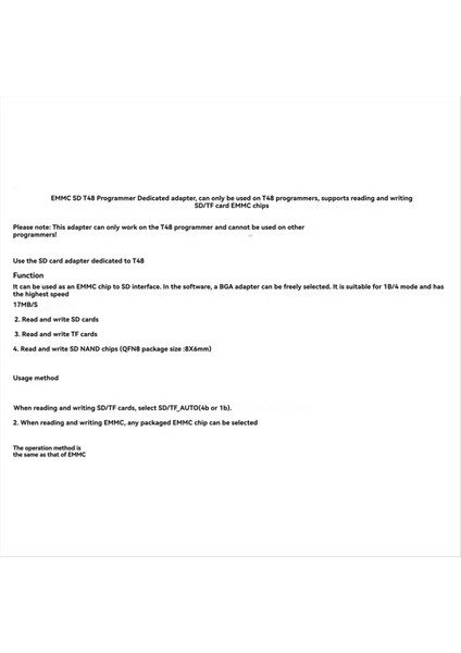 Xgecu T48 Programcı Destek Okuma ve Yazma Sd / Tf Kart Emmc Nand Chıp Için Emmc Sd Adaptörü (Yurt Dışından) modelleri