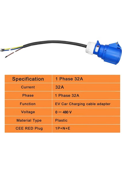 Üç Pimli Dişi Adaptör Şarj Adaptörü Tek Fazlı 32A Evrensel Yeni Enerji Elektrikli Araç Endüstriyel Fiş (Yurt Dışından) fiyatları