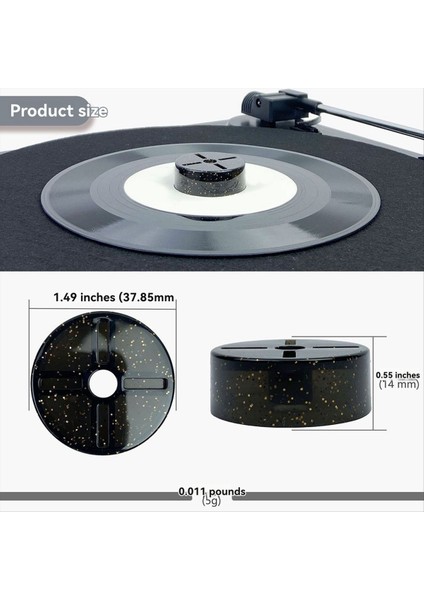 Vinil Kayıt LP45 Rpm Adaptör Turnabağı Fonografı Ses Dönüşüm Tabanı 7 Inç Ep Kayıt Vinil Gramofon Siyah (Yurt Dışından) fırsatları