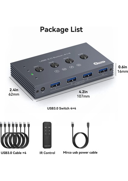 Usb3 0 Switcher Kvm Paylaşımlı Denetleyici Adaptörü 5 Gbps Hızı Güç Çalışma Fit Bilgisayar Fare Klavye USB Cihazları (Yurt Dışından) fiyatları