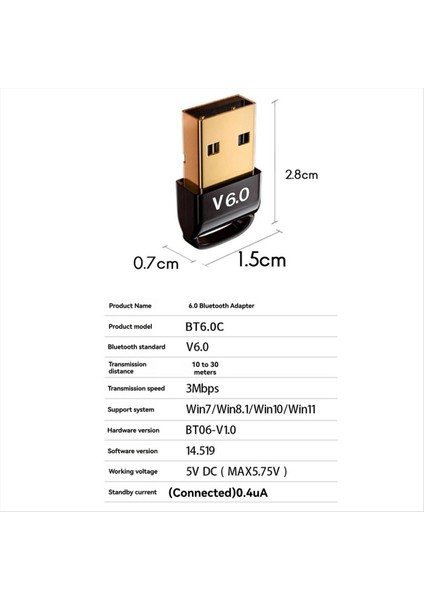 USB Bluetooth 6 0 Adaptörü Ble Müzik Ses Alıcı Verici Bluetooth Hoparlör Klavye Fare Kulaklık Yazıcı (Yurt Dışından) fırsatları