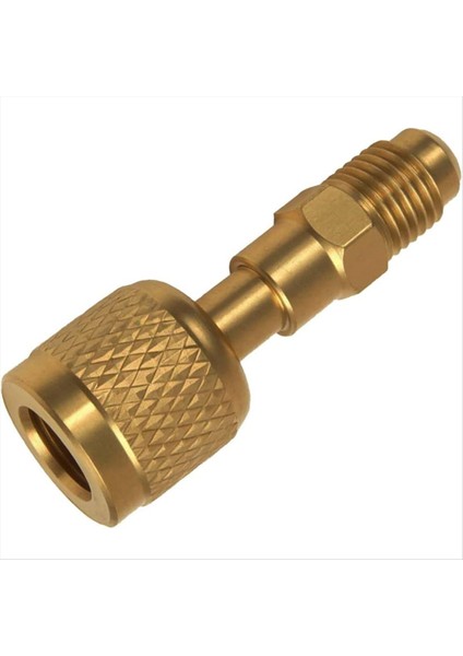 R32 R454B Pirinç Adaptör 1/4 Inç Dişi - 1/4 Inç Erkek R-454B/R-32 Tankları Için Ters Diş (Yurt Dışından)