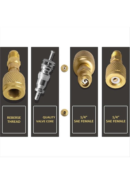 R32 R454B Pirinç Adaptör 1/4 Inç Dişi - 1/4 Inç Erkek R-454B/R-32 Tankları Için Ters Diş (Yurt Dışından) fiyatları