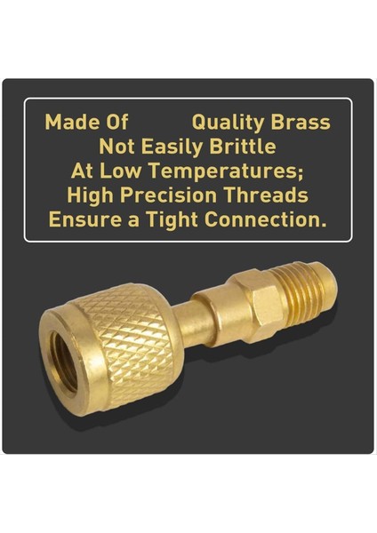 R32 R454B Pirinç Adaptör 1/4 Inç Dişi - 1/4 Inç Erkek R-454B/R-32 Tankları Için Ters Diş (Yurt Dışından) fırsatları