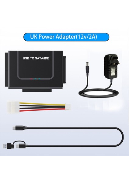 USB - Sata/ıde Adaptör Sata 2.5 Inç ve 3.5inch Sata Katı Hal Disk Ingiltere Fişi Için USB Sabit Sürücü Kablo Adaptörü (Yurt Dışından) fiyatları