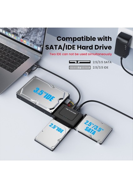 USB - Sata/ıde Adaptör Sata 2.5 Inç ve 3.5inch Sata Katı Hal Disk Ingiltere Fişi Için USB Sabit Sürücü Kablo Adaptörü (Yurt Dışından) modelleri