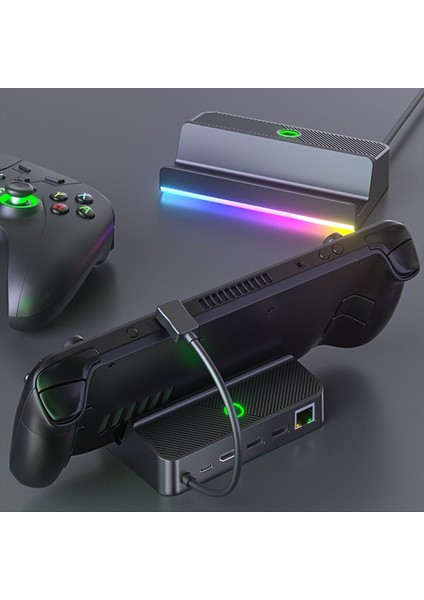 Steam Deck Bağlantı Istasyonu Için Rgb Standı HDMI Uyumlu Video Adaptörü Steam-Deck Oyun Konsolu Için USB Tip-C Şarj Cihazı (Yurt Dışından) modelleri