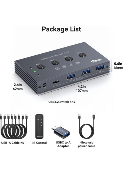 Usb3 2 Switcher Kvm Anahtarı Paylaşılan Denetleyici Adaptörü 10 Gbps Hızı Fit Bilgisayar Dizüstü Fare Klavye Paylaşımı 4 USB Bağlantı Noktası (Yurt Dışından) fiyatları