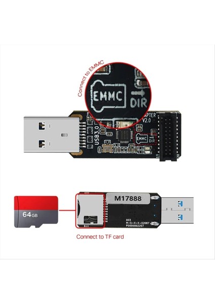 USB 3 0 Kart Okuyucu Emmc-Adapter V2 Adaptörü Dıy Ana Kontrol Kartı Programcısı (Yurt Dışından) fırsatları
