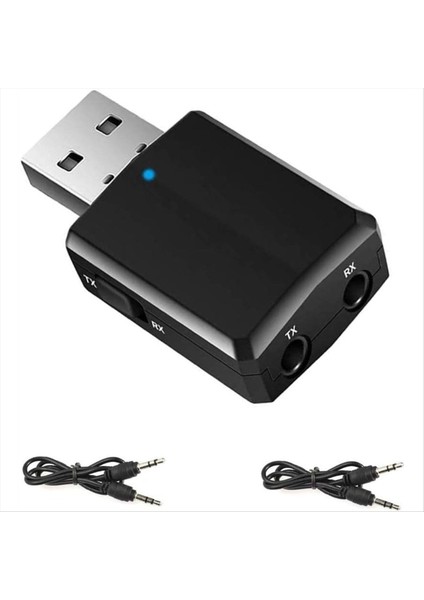 Pc Için Bluetooth USB Adaptörü, Bt 5.0 3&#39;ü 1 Bluetooth Verici Alıcı Adaptörü 3.5 mm Aux, Kablosuz Aktarım (Yurt Dışından)