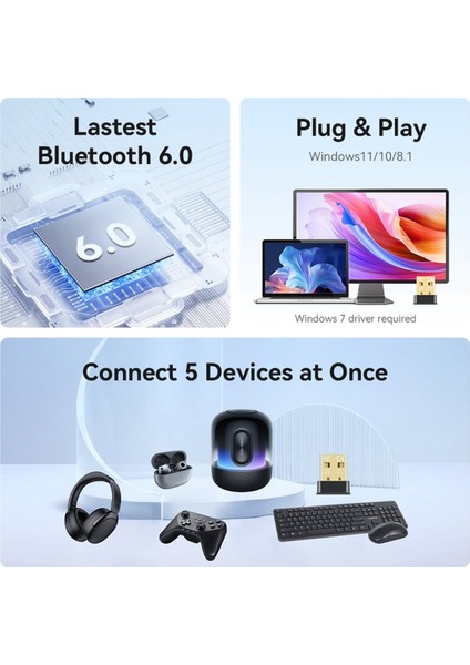 Pc Için USB Bluetooth Adaptörü Bluetooth 6 0 Dongle Klavye/fare Için USB Bluetooth Verici Alıcı (Yurt Dışından) modelleri